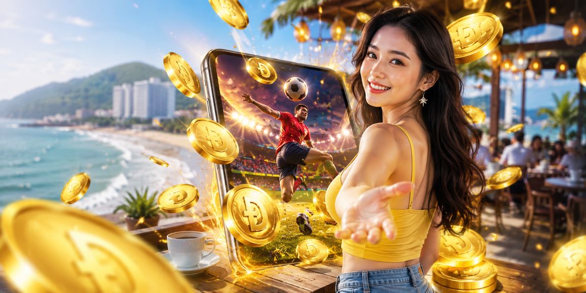 Người dùng Vũng Tàu xem thể thao qua điện thoại tại quán cà phê